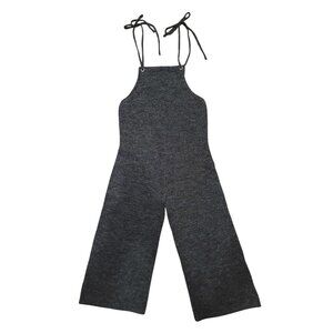 Emory Park Women's Knit Sweater Stretch Wide Leg Jumpsuit Gray Sz S